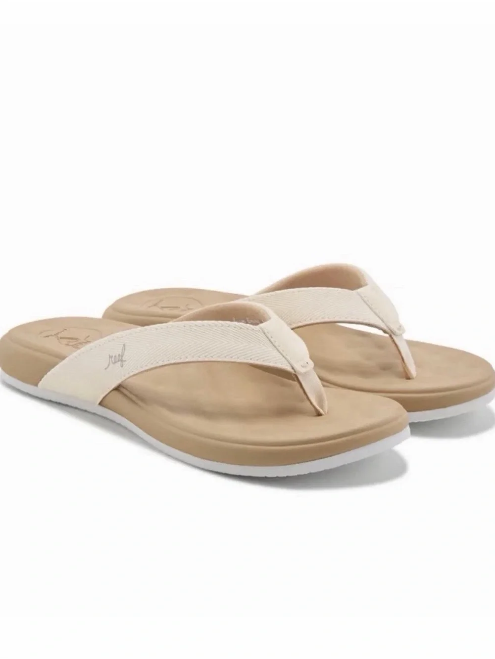 REEF women’s Cushion Harmony Flip Flops in Sand Size 10